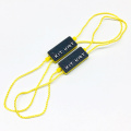 Custom embossed name logo garment hang string seal plastic tag